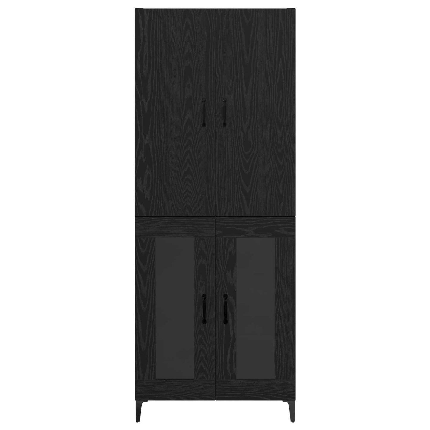Credenza Rovere Nero 69,5 x 34 x 180 cm Legno multistrato