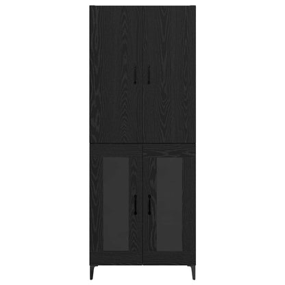 Credenza Rovere Nero 69,5 x 34 x 180 cm Legno multistrato