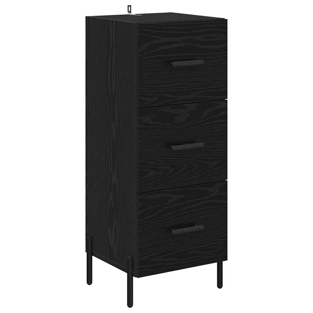 Credenza Rovere Nero 34,5 x 34 x 180 cm Legno multistrato