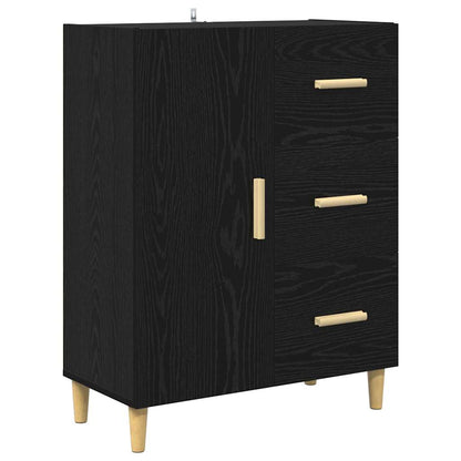 Credenza Rovere Nero 69,5 x 34 x 180 cm Legno multistrato