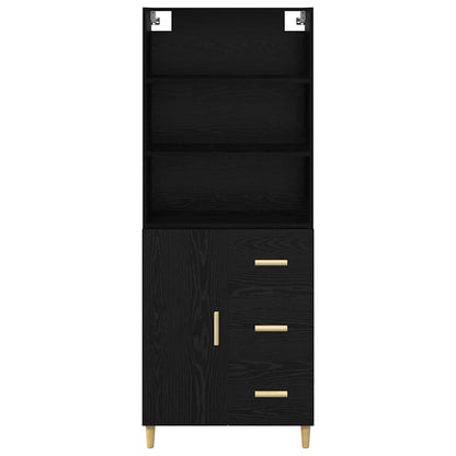 Credenza Rovere Nero 69,5 x 34 x 180 cm Legno multistrato