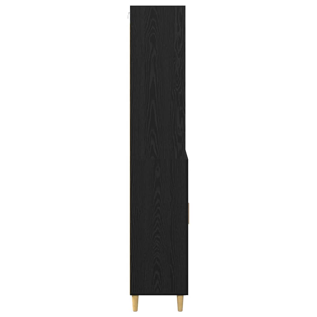 Credenza Rovere Nero 69,5 x 34 x 180 cm Legno multistrato