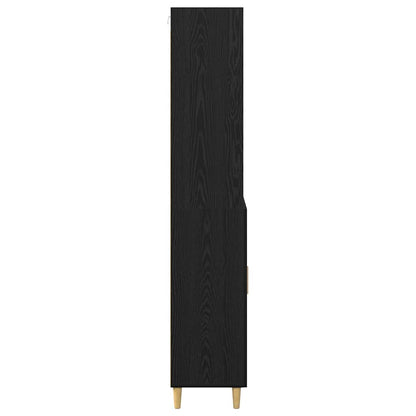 Credenza Rovere Nero 69,5 x 34 x 180 cm Legno multistrato