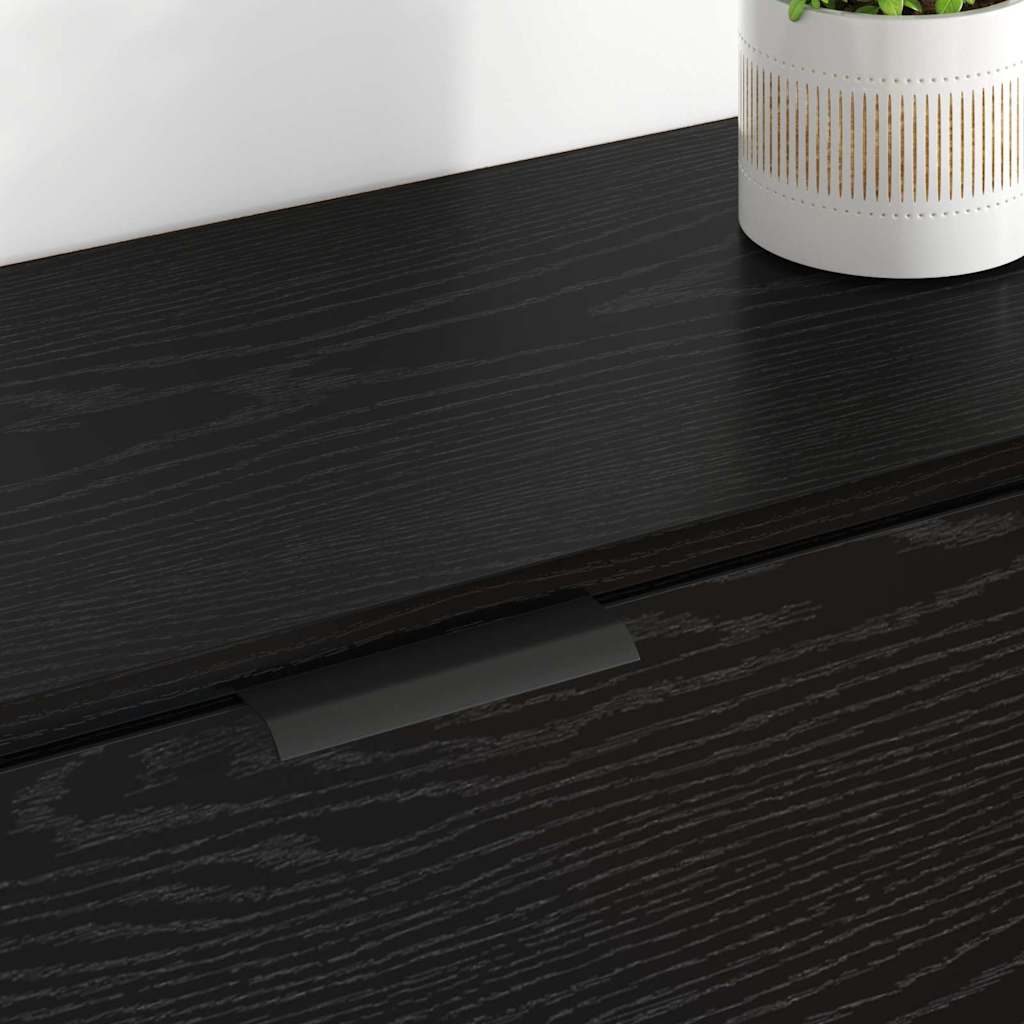 Credenza con cassetto 3 pcs Rovere nero Legno multistrato
