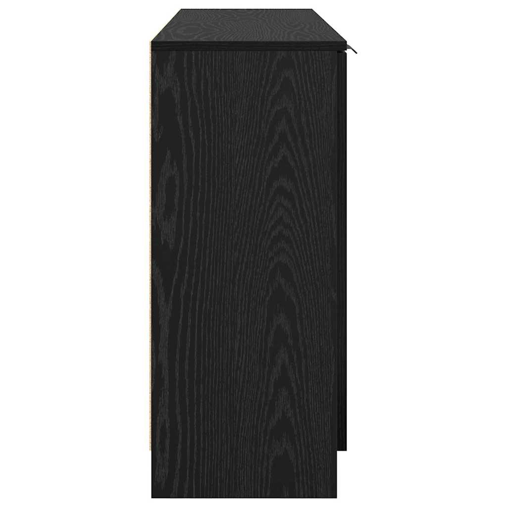 Credenza con cassetto 3 pcs Rovere nero Legno multistrato