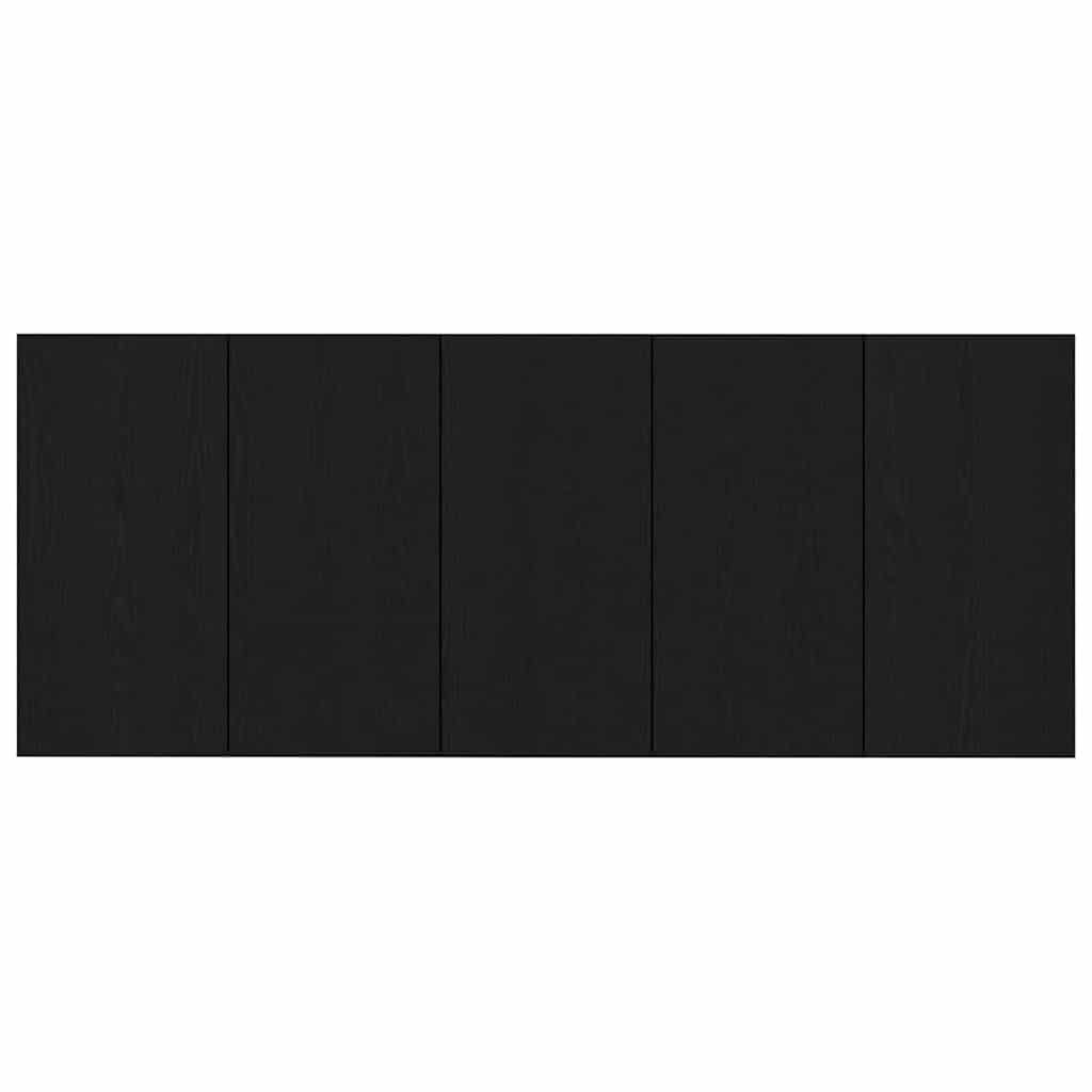 Testata con Comodino 3 pcs Rovere Nero Legno multistrato