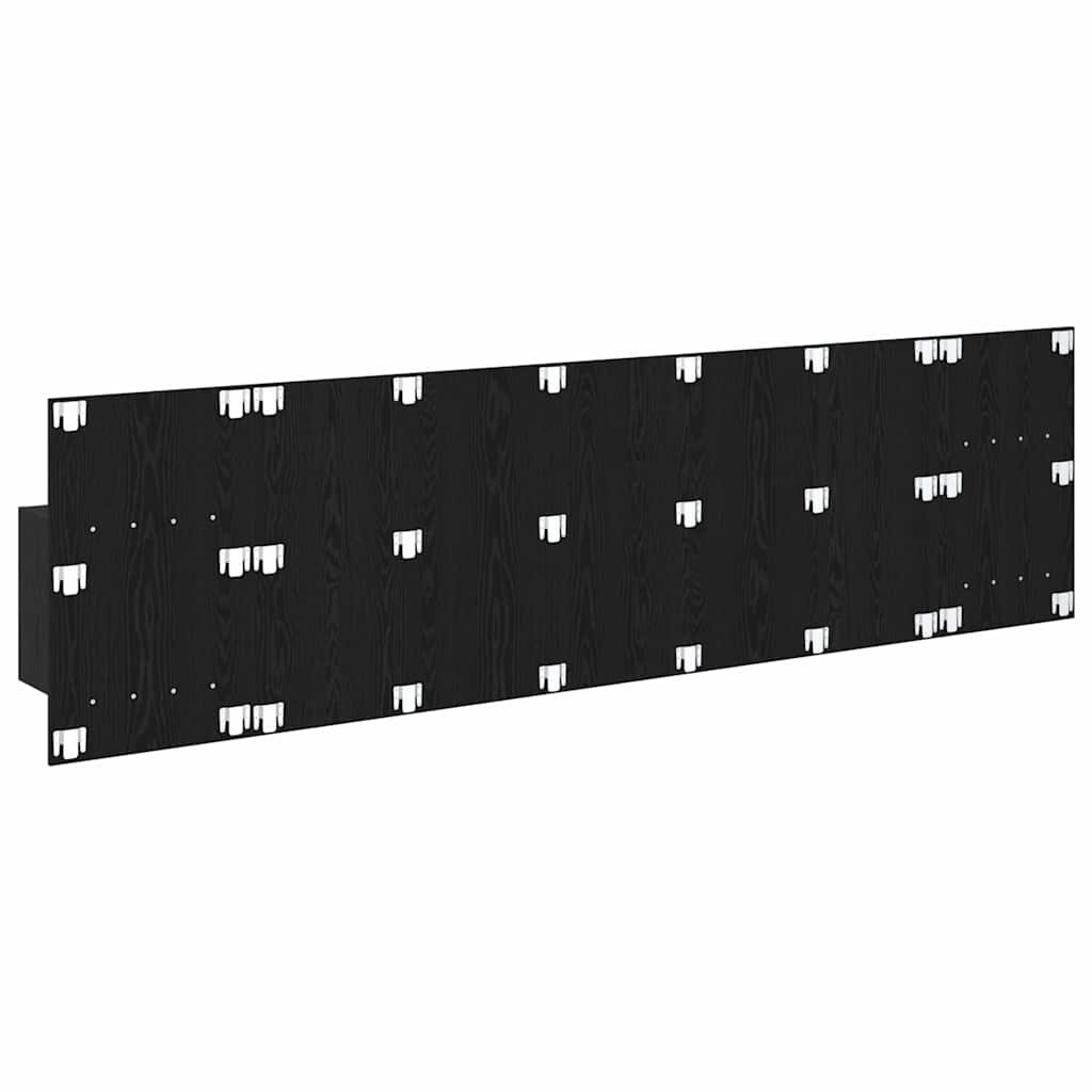 Testata con Comodino 3 pcs Rovere Nero Legno multistrato