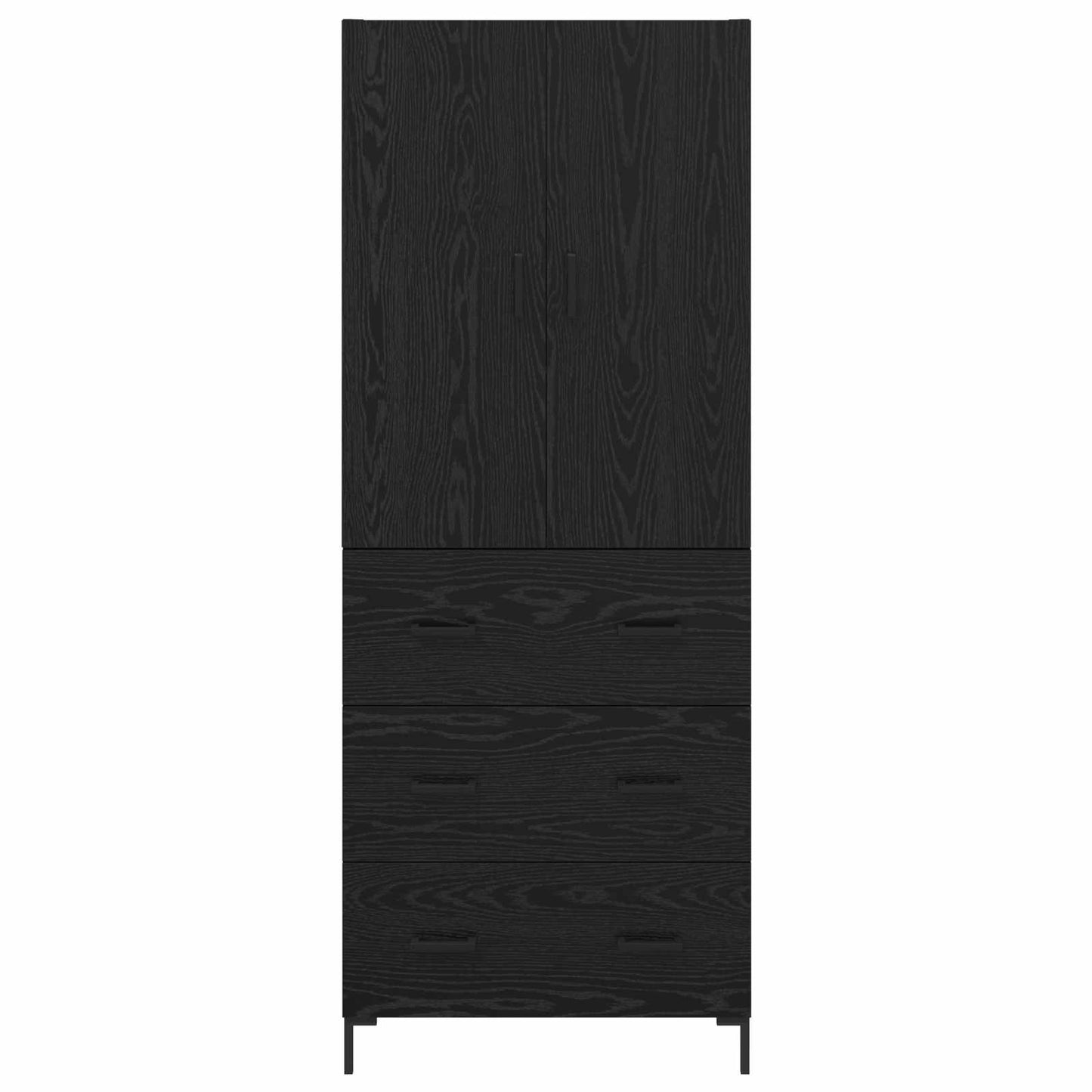 Credenza Rovere Nero 69,5 x 34 x 180 cm Legno multistrato
