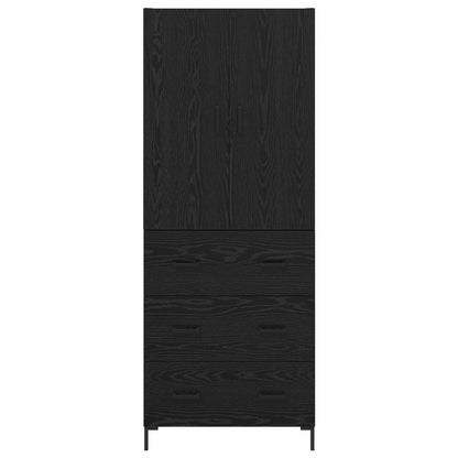 Credenza Rovere Nero 69,5 x 34 x 180 cm Legno multistrato