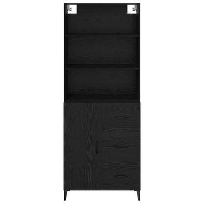 Credenza Rovere Nero 69,5 x 34 x 180 cm Legno multistrato