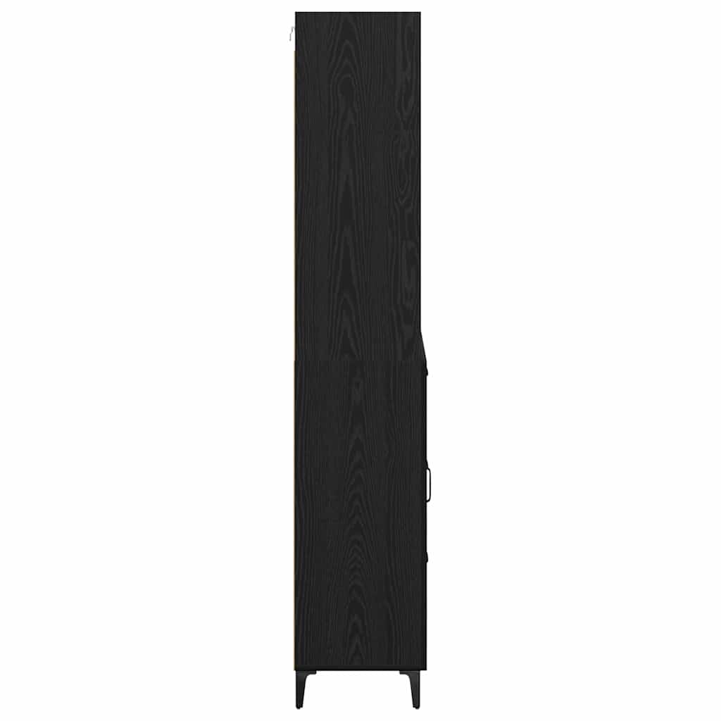 Credenza Rovere Nero 69,5 x 34 x 180 cm Legno multistrato