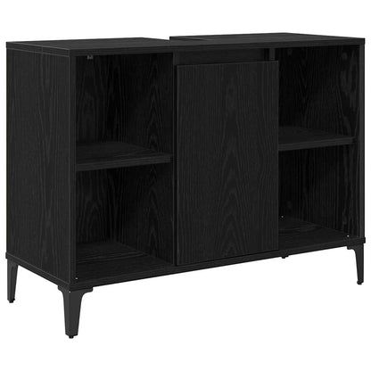 Set di mobili per il bagno 3 pcs Rovere nero Legno multistrato | homemem39