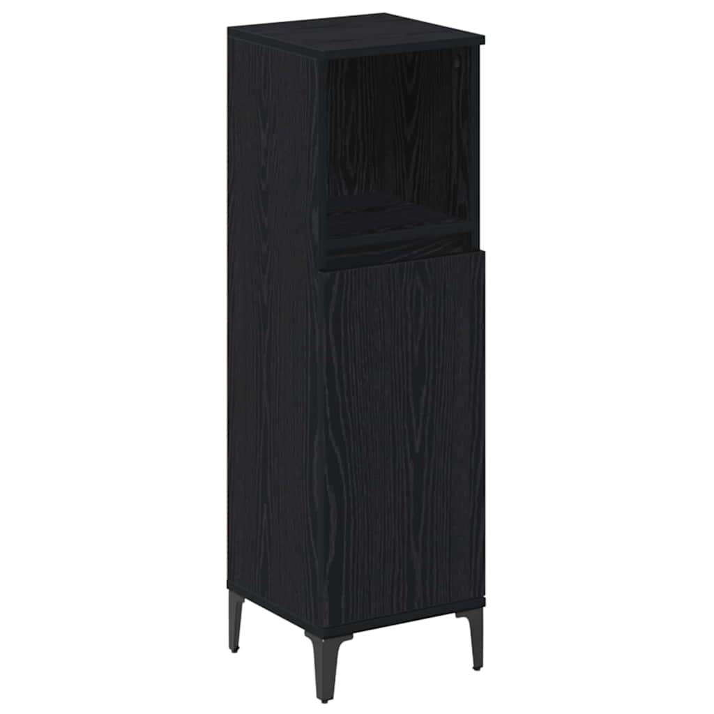 Set di mobili per il bagno 3 pcs Rovere nero Legno multistrato | homemem39