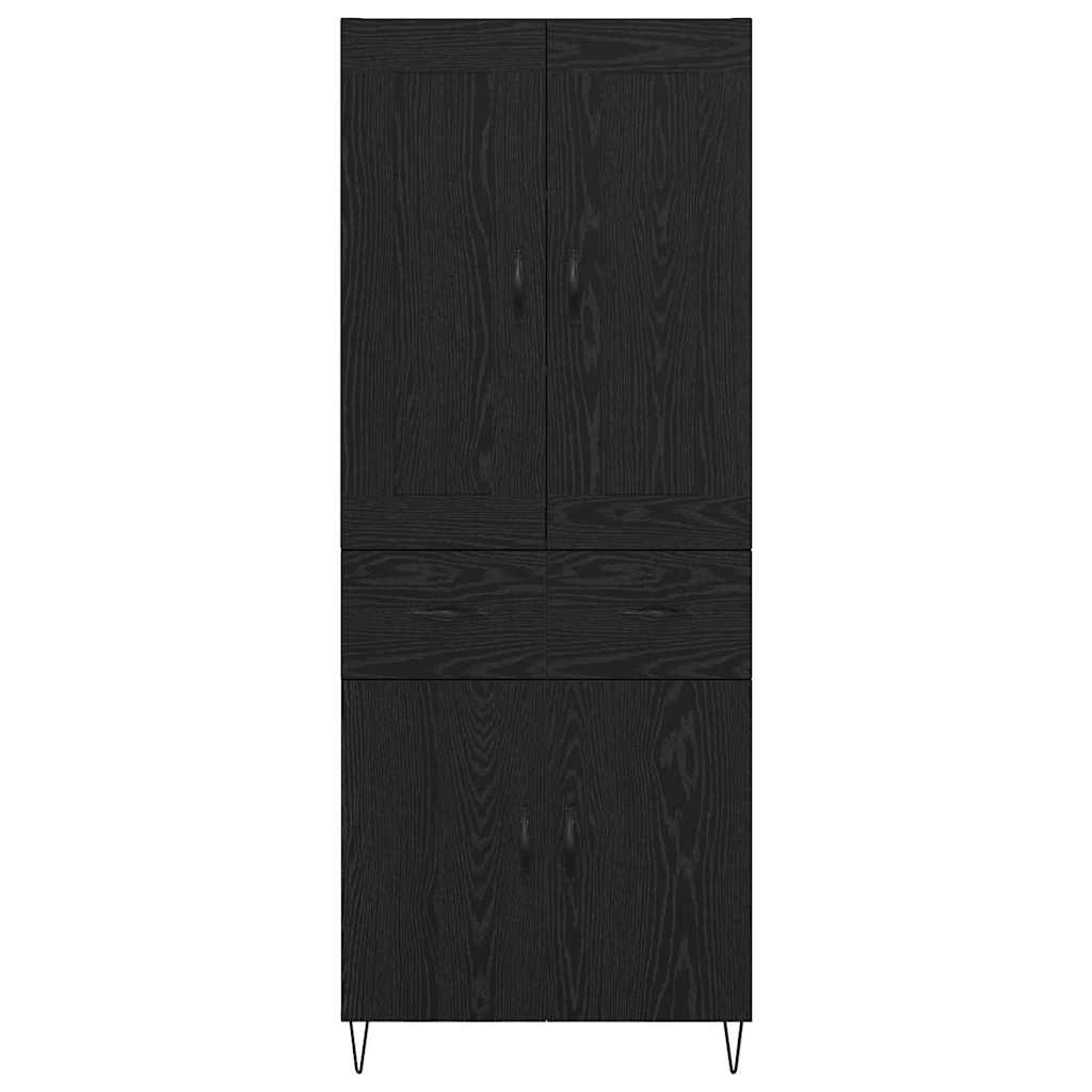 Credenza Rovere Nero 69,5 x 34 x 180 cm Legno multistrato