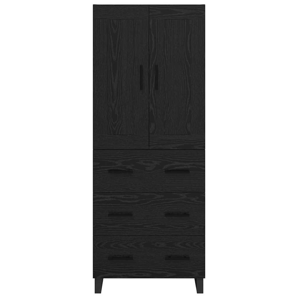 Credenza Rovere Nero 69,5 x 34 x 180 cm Legno multistrato
