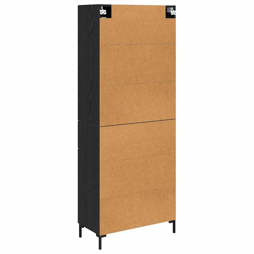 Credenza 2 pcs Rovere Nero 69,5 x 34 x 180 cm Legno multistrato