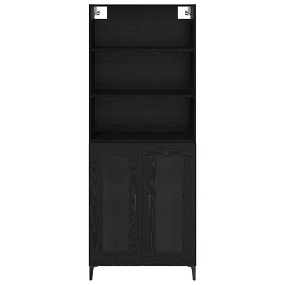 Credenza Rovere Nero 69,5 x 34 x 180 cm Legno multistrato