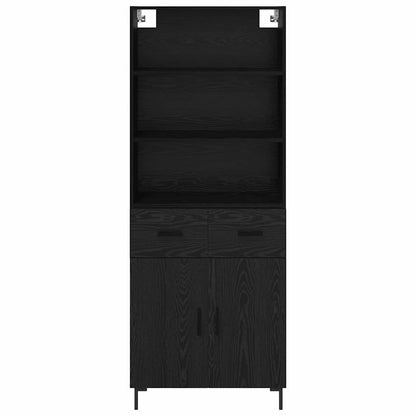 Credenza Rovere Nero 69,5 x 34 x 180 cm Legno multistrato