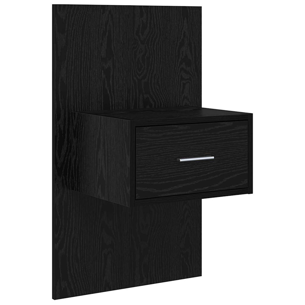 Testata con Comodino 3 pcs Rovere Nero Legno multistrato