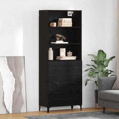 Credenza Rovere Nero 69,5 x 34 x 180 cm Legno multistrato