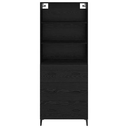 Credenza Rovere Nero 69,5 x 34 x 180 cm Legno multistrato