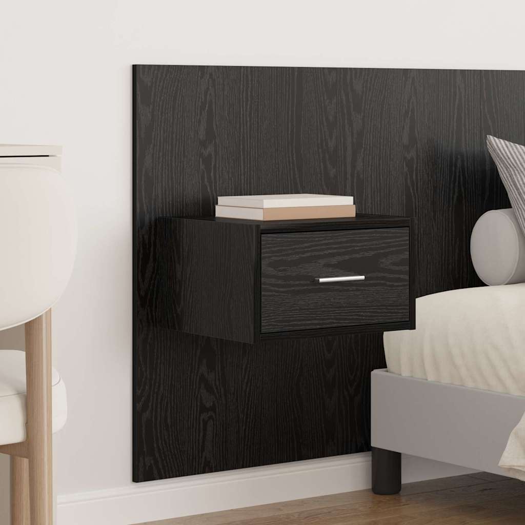 Testata con Comodino 3 pcs Rovere Nero Legno multistrato