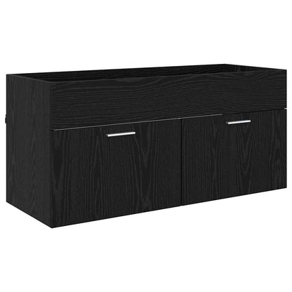 Mobile da Bagno con porta Rovere Nero 100 x 38,5 x 46 cm