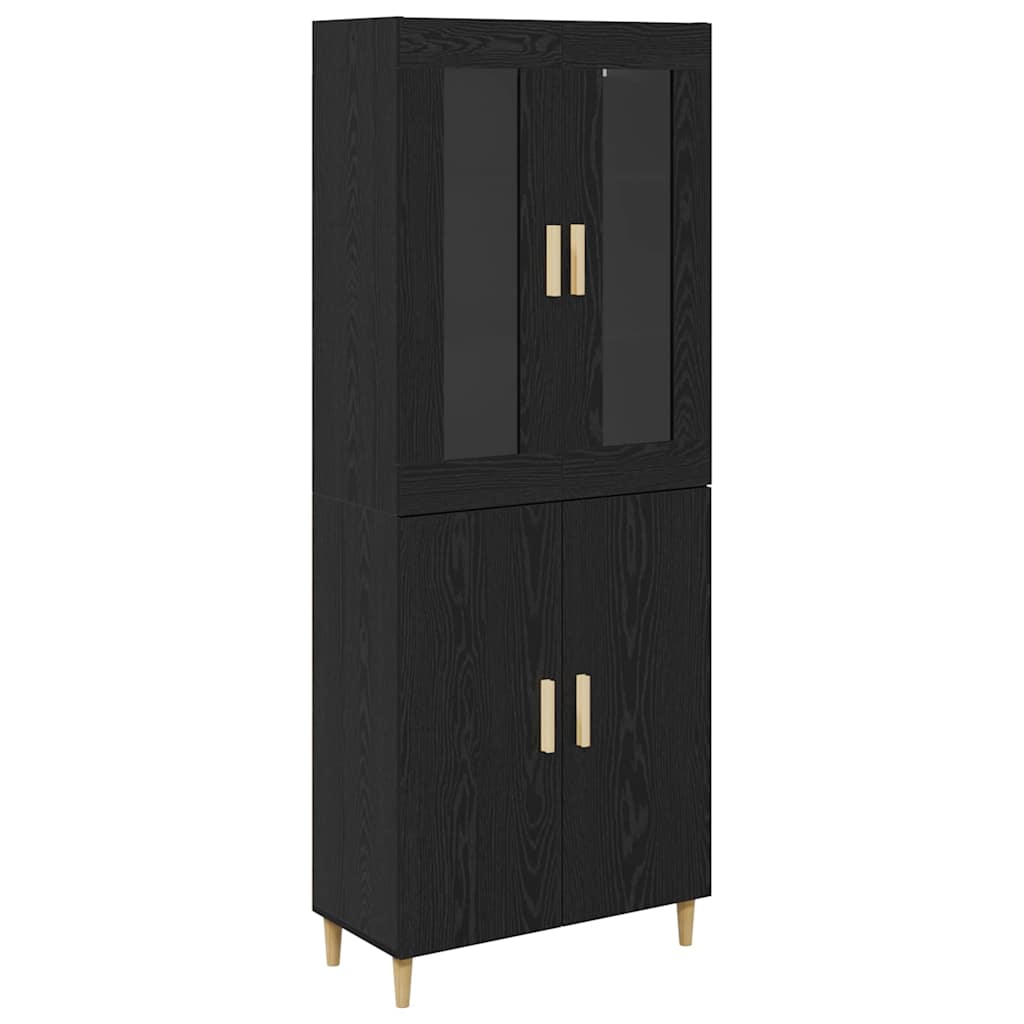 Credenza Rovere Nero 69,5 x 34 x 180 cm
