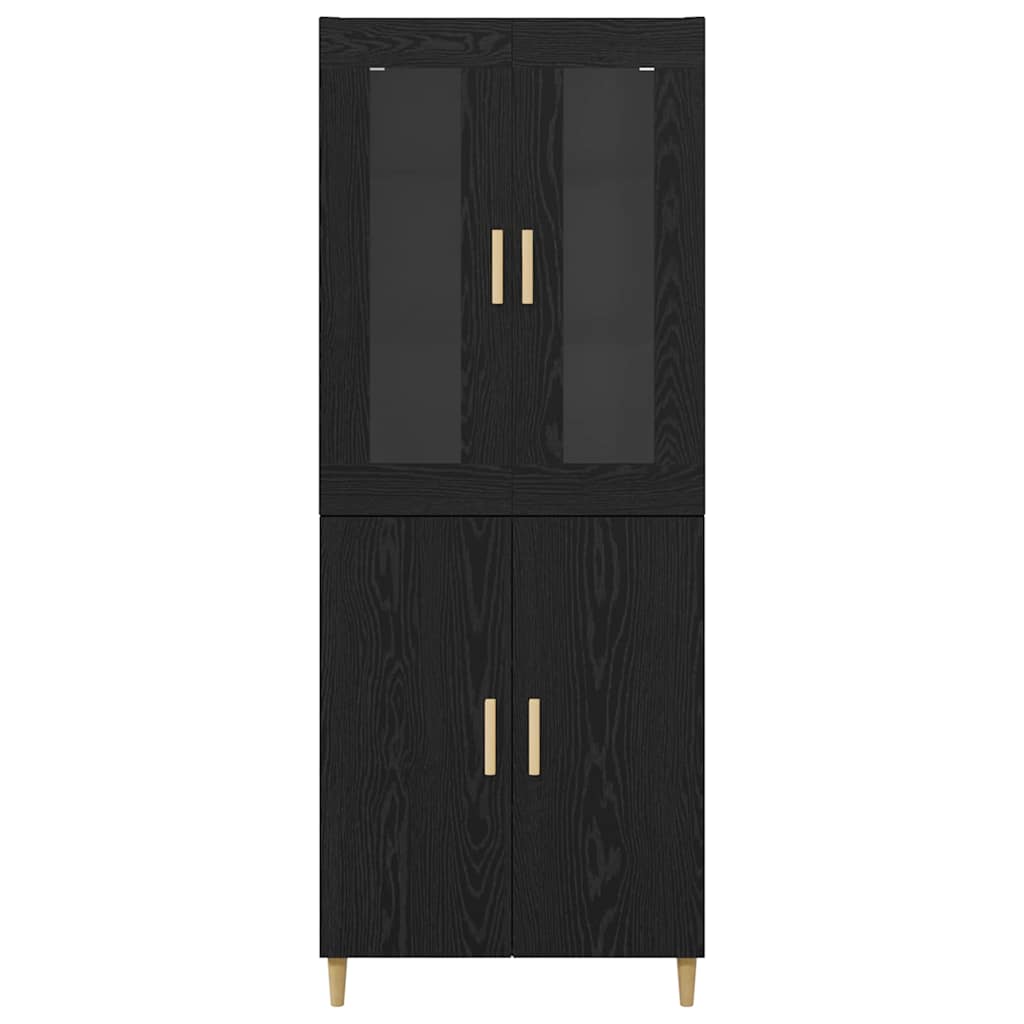 Credenza Rovere Nero 69,5 x 34 x 180 cm