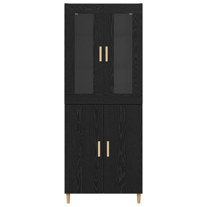 Credenza Rovere Nero 69,5 x 34 x 180 cm