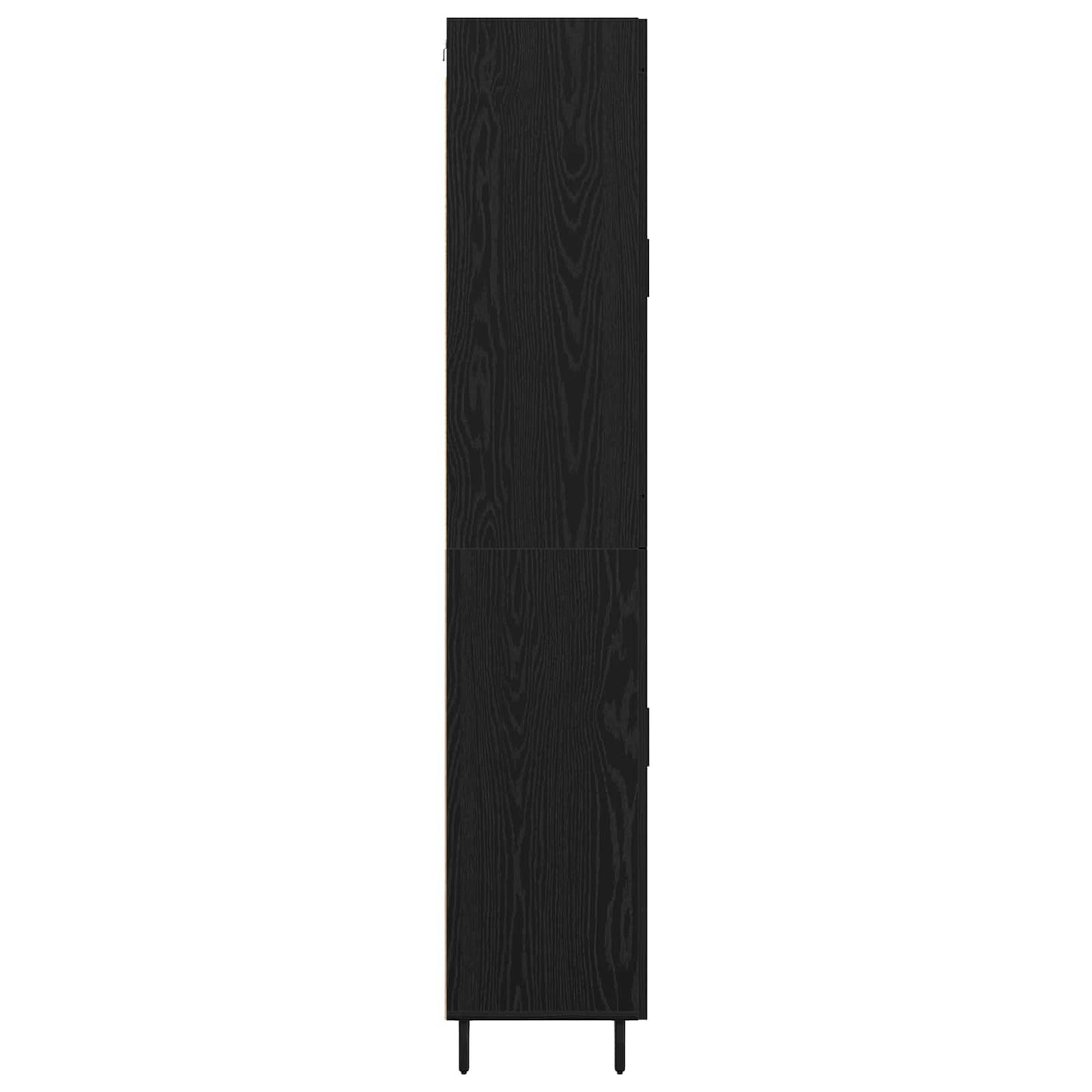 Credenza 2 pcs Rovere Nero Legno Stratificato e Vetro