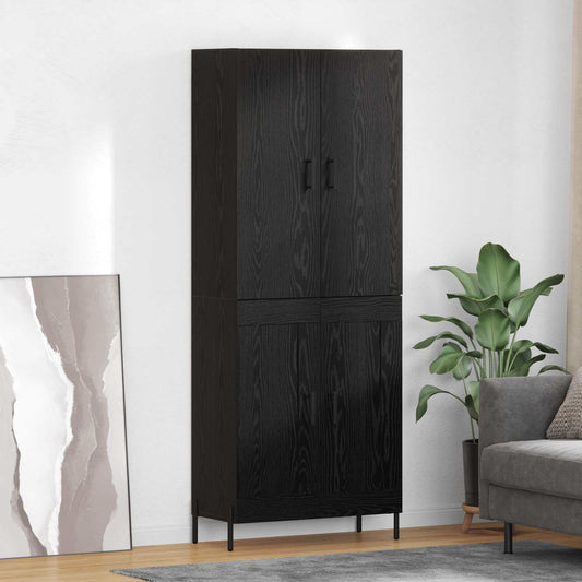 Credenza Rovere Nero 69,5 x 34 x 180 cm Legno multistrato
