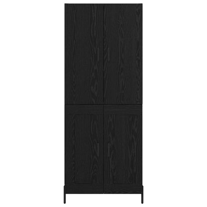 Credenza Rovere Nero 69,5 x 34 x 180 cm Legno multistrato