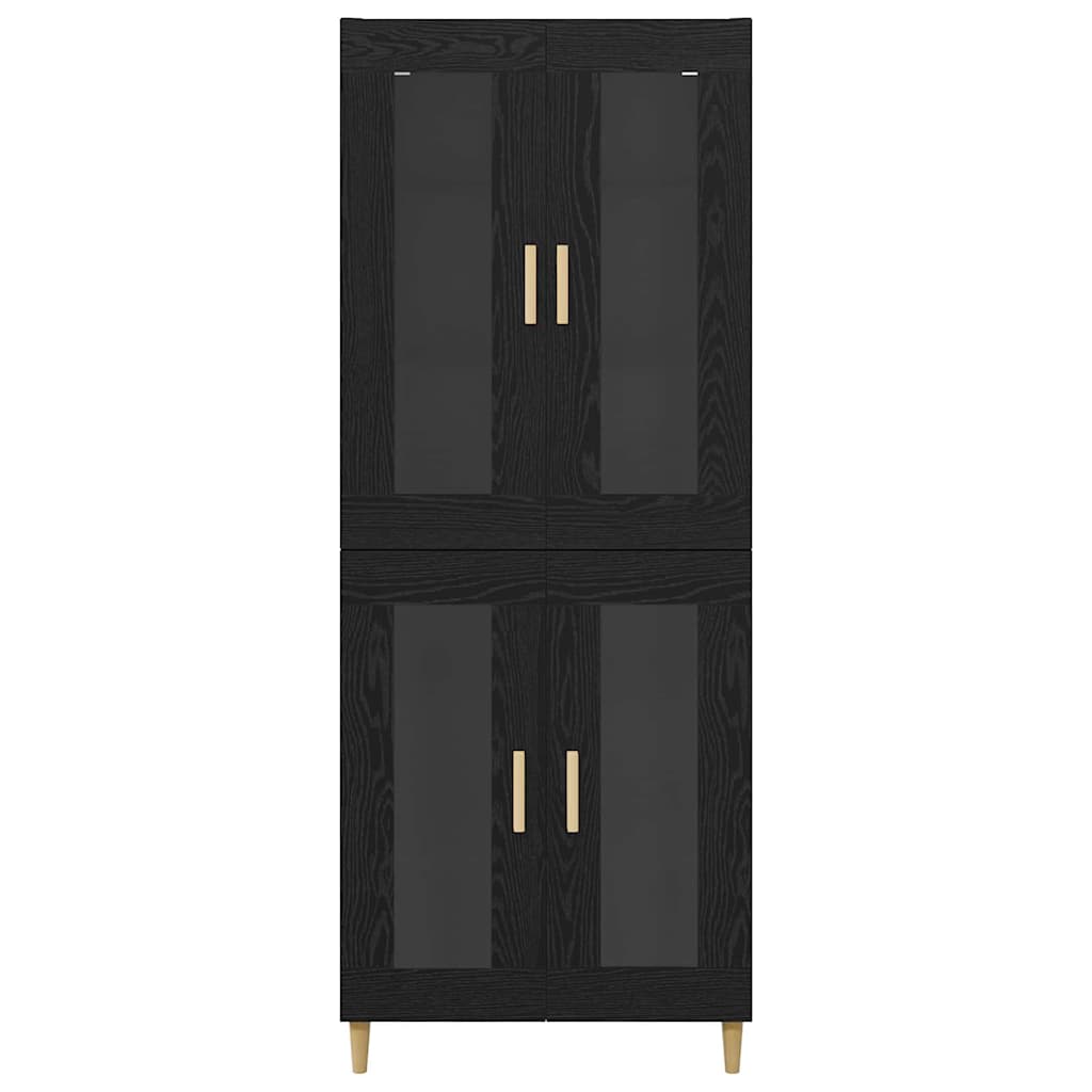 Credenza Rovere Nero 69,5 x 34 x 180 cm Legno multistrato