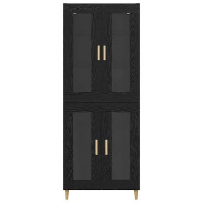 Credenza Rovere Nero 69,5 x 34 x 180 cm Legno multistrato