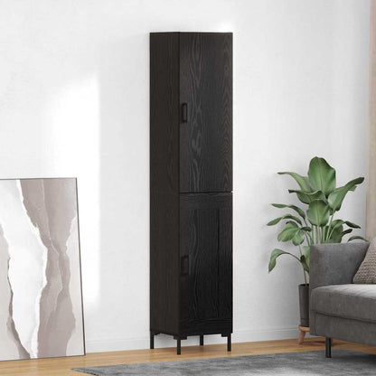 Credenza Rovere Nero 34,5 x 34 x 180 cm Legno multistrato