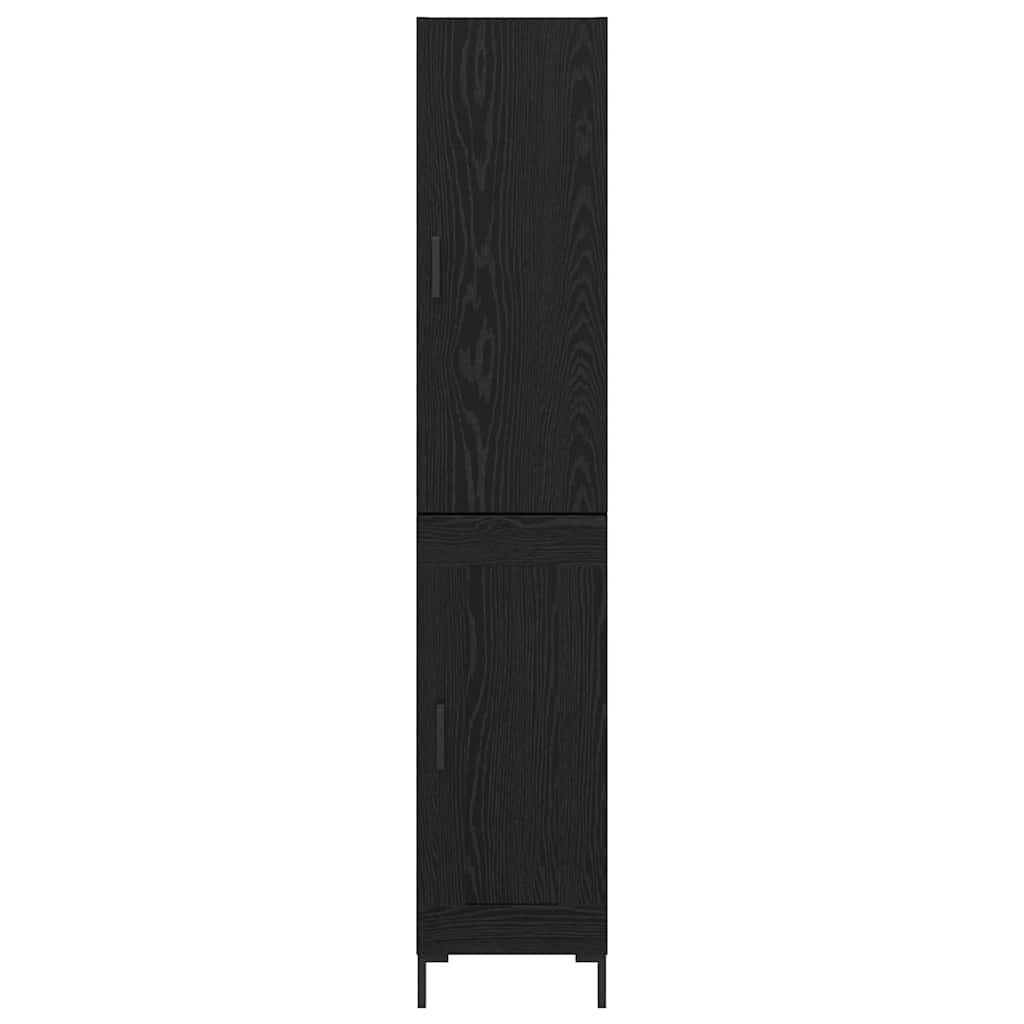 Credenza Rovere Nero 34,5 x 34 x 180 cm Legno multistrato