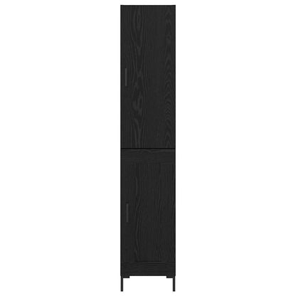 Credenza Rovere Nero 34,5 x 34 x 180 cm Legno multistrato