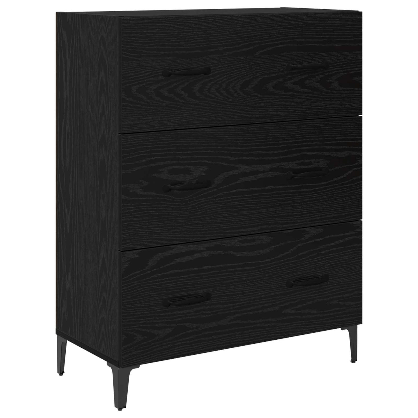 Credenza Rovere Nero 69,5 x 34 x 180 cm Legno multistrato