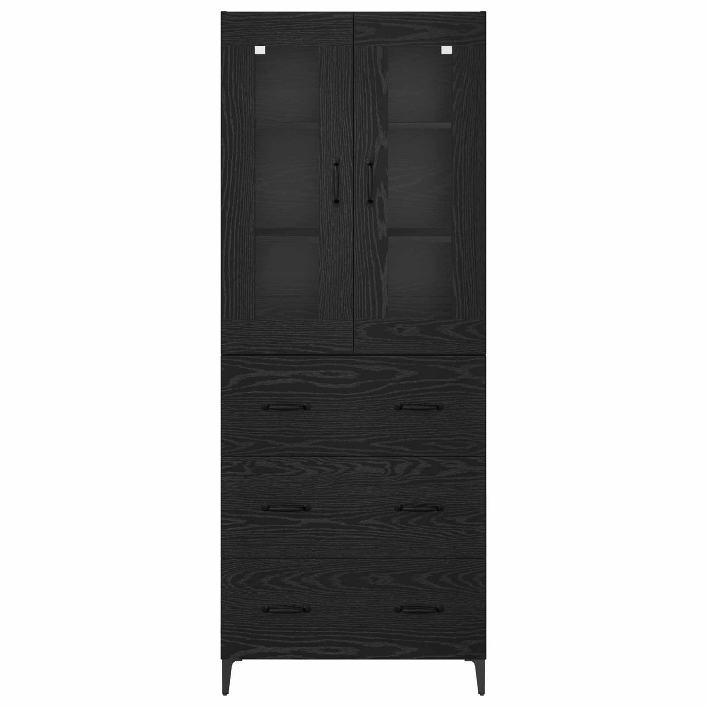 Credenza Rovere Nero 69,5 x 34 x 180 cm Legno multistrato