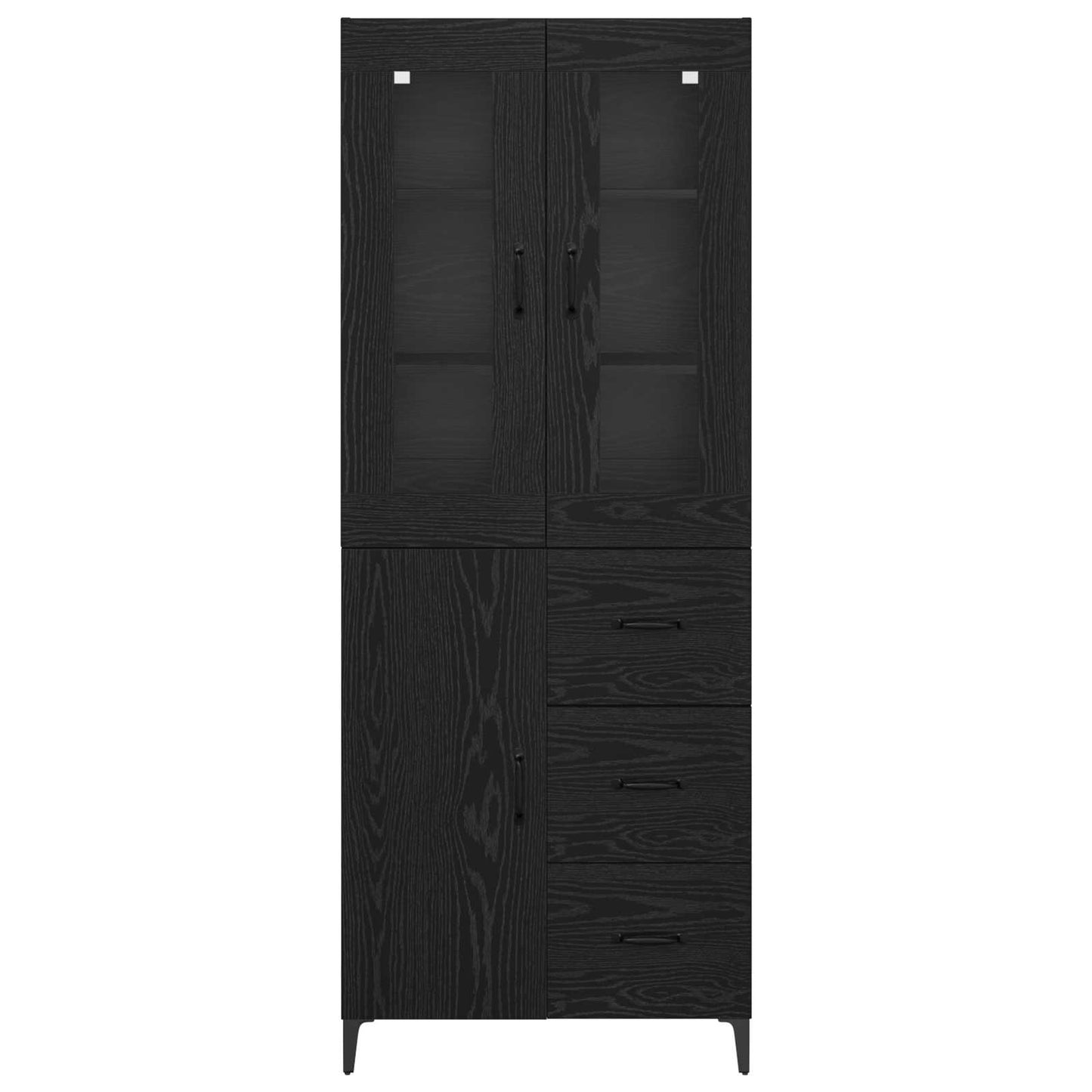 Credenza Rovere Nero 69,5 x 34 x 180 cm Legno multistrato