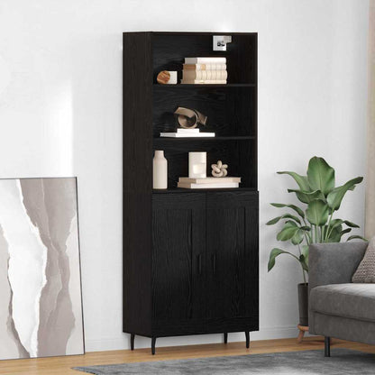 Credenza Rovere Nero 69,5 x 34 x 180 cm