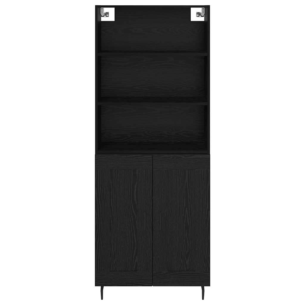 Credenza Rovere Nero 69,5 x 34 x 180 cm