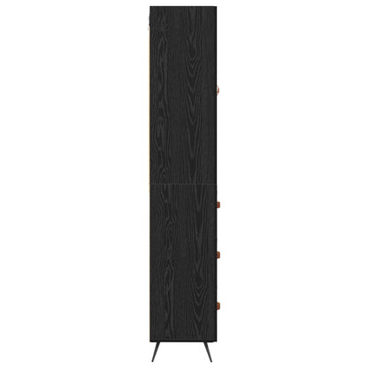 Credenza Rovere Nero 69,5 x 34 x 180 cm Legno multistrato