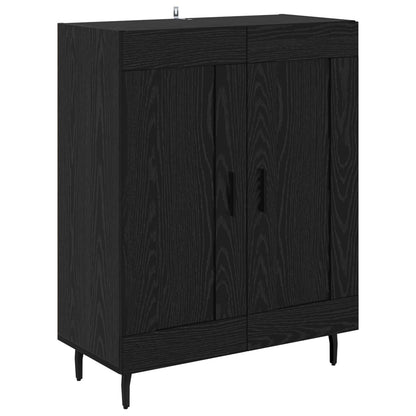 Credenza 2 pcs Rovere Nero Legno Stratificato e Vetro