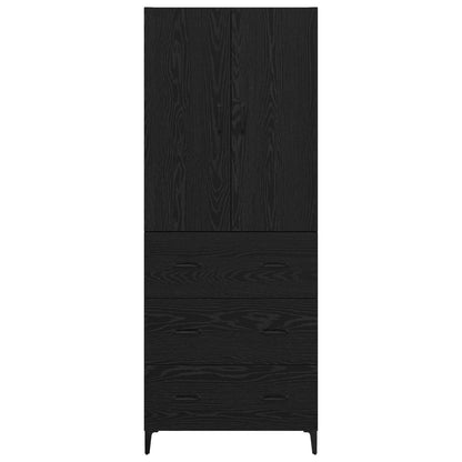 Credenza Rovere Nero 69,5 x 34 x 180 cm Legno multistrato