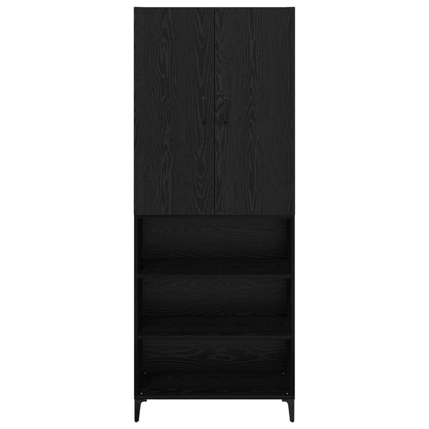 Credenza Rovere Nero 69,5 x 34 x 180 cm Legno multistrato