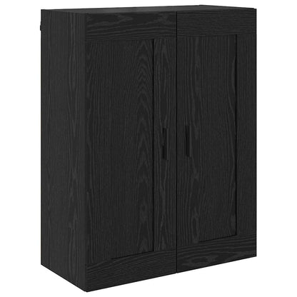 Credenza 2 pcs Rovere Nero Legno Stratificato e Vetro