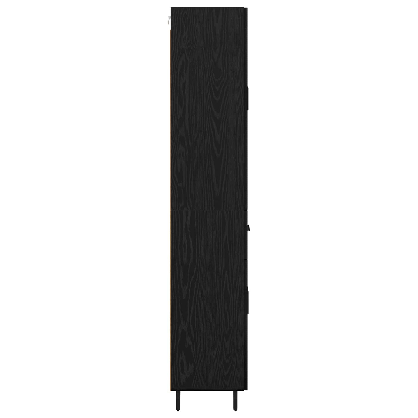 Credenza 2 pcs Rovere Nero Legno Stratificato e Vetro