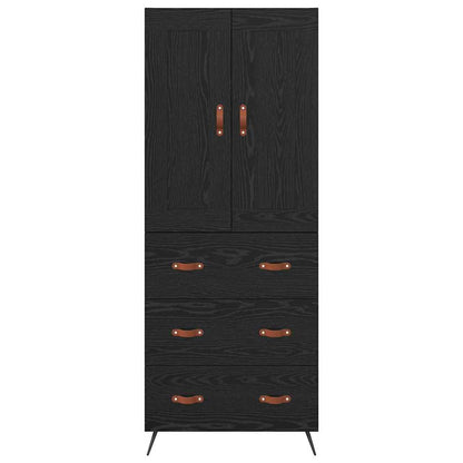 Credenza Rovere Nero 69,5 x 34 x 180 cm Legno multistrato